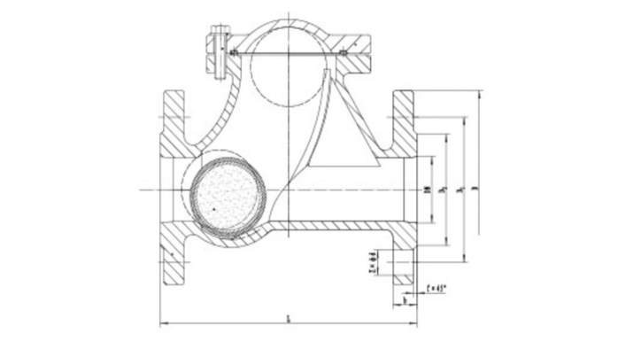 Ball check valve flange end